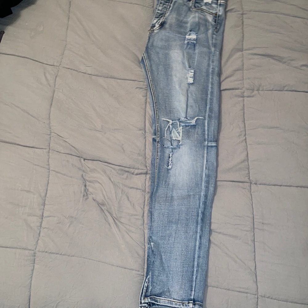 Skinny Ripped Zipper jeans